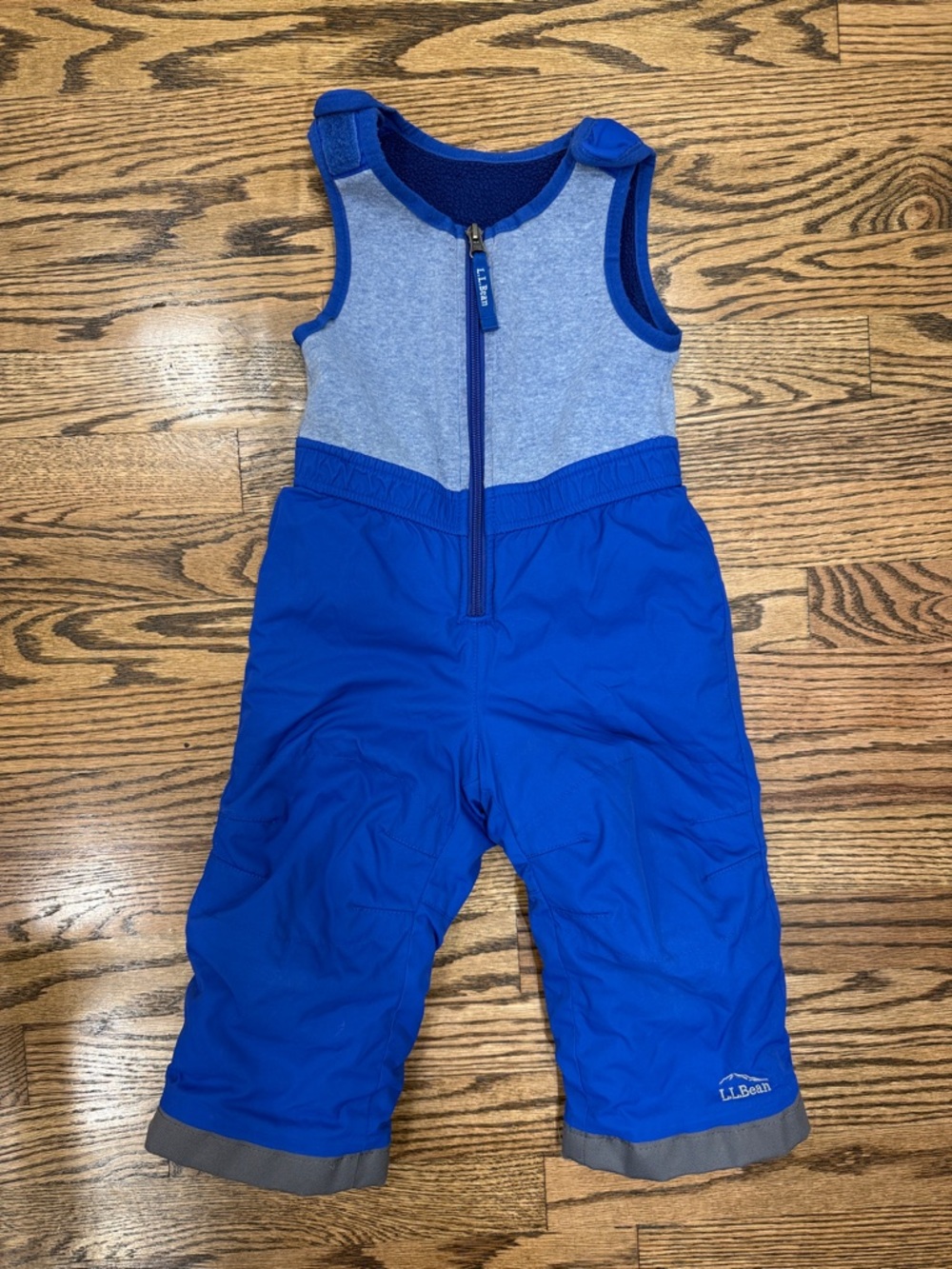 L.L. Bean Royal Blue & Heather Gray Kids Snow Overalls Size 2T